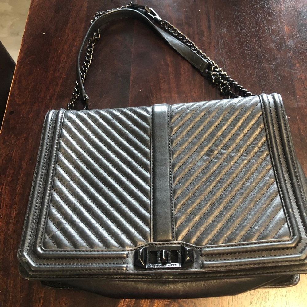 Rebecca minkoff chevron quilted jumbo love